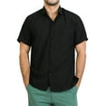 thumbnail image 1 of LA LEELA Men's Hawaiian Solid Beach Shirts Casual Short Sleeve Shirts Button Down Shirt Men XL Black, Plain, 1 of 7