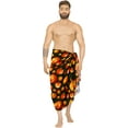 thumbnail image 1 of LA LEELA Men's Pareo Allover Halloween Costumes Scary Pumpkin Swim Trunks Swimwear Cover Up Beach Wrap Summer Sarong for Men One Size Scary Pumpkins, Spooky Orange, 1 of 5