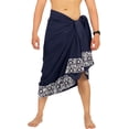 thumbnail image 1 of LA LEELA Men's Pareo Regular Swimsuits Sarong Long Swim Beach Wrap One Size Regal, Geometric Summer Vacation Party, 1 of 5