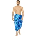 thumbnail image 1 of LA LEELA Men's Pareo Swim Trunk Swimwear Sarong Beach Wrap One Size Azure, Tie Dye Summer Vacation Party, 1 of 5