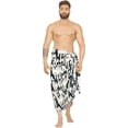 thumbnail image 1 of LA LEELA Men's Pareo Swim Trunk Swimwear Sarong Beach Wrap One Size Black, Tie Dye Summer Vacation Party, 1 of 5