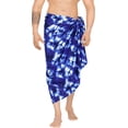 thumbnail image 1 of LA LEELA Men's Pareo Swim Trunk Swimwear Sarong Beach Wrap One Size Cobalt, Stripe Summer Vacation Party, 1 of 4