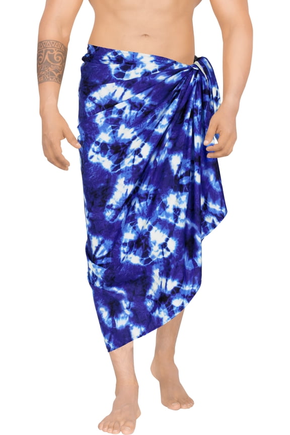 Men's Pareo Swim Trunk Swimwear Sarong Beach Wrap One Size Cobalt, Stripe Summer Vacation Party