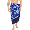 thumbnail image 1 of LA LEELA Men's Pareo Swim Trunk Swimwear Sarong Beach Wrap One Size Royal, Stripe Summer Vacation Party, 1 of 4