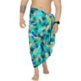 thumbnail image 1 of LA LEELA Men's Standard Beachwear Sarong Pareo Wrap One Size Tropical, Blue Summer Vacation Party, 1 of 5