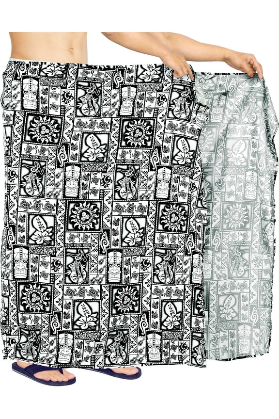 Men's Standard Beachwear Sarong Pareo Wrap One Size White-AA19 Summer Vacation Party