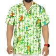 thumbnail image 1 of LA LEELA Men's Summer Beaches Button Down Tops Vacation Cruise Hawaiian Shirt For Men Stylish Party Short Sleeve Shirts 3XL Parrot Birds, White, 1 of 5