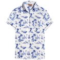 thumbnail image 1 of LA LEELA Men's Summer Beaches Button Down Tops Vacation Cruise Hawaiian Shirt for Men Stylish Party Short Sleeve Shirts L Tropical, White, 1 of 6