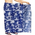 thumbnail image 1 of LA LEELA Men's Swim Bath Trunk Swimsuit Regular Surfing Swimwear Sarong Long Pareo Beach Wrap One Size Beach, Blue Summer Vacation Aloha, 1 of 4