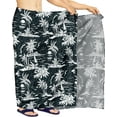 thumbnail image 1 of LA LEELA Men's Swim Bath Trunk Swimsuit Regular Surfing Swimwear Sarong Long Pareo Beach Wrap One Size Palm Tree, Black Vacation, 1 of 4