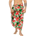 thumbnail image 1 of LA LEELA Men's Swim Bath Trunk Swimsuit Regular Surfing Swimwear Sarong Long Pareo Beach Wrap One Size Red, Leaves Summer Vacation Aloha, 1 of 3