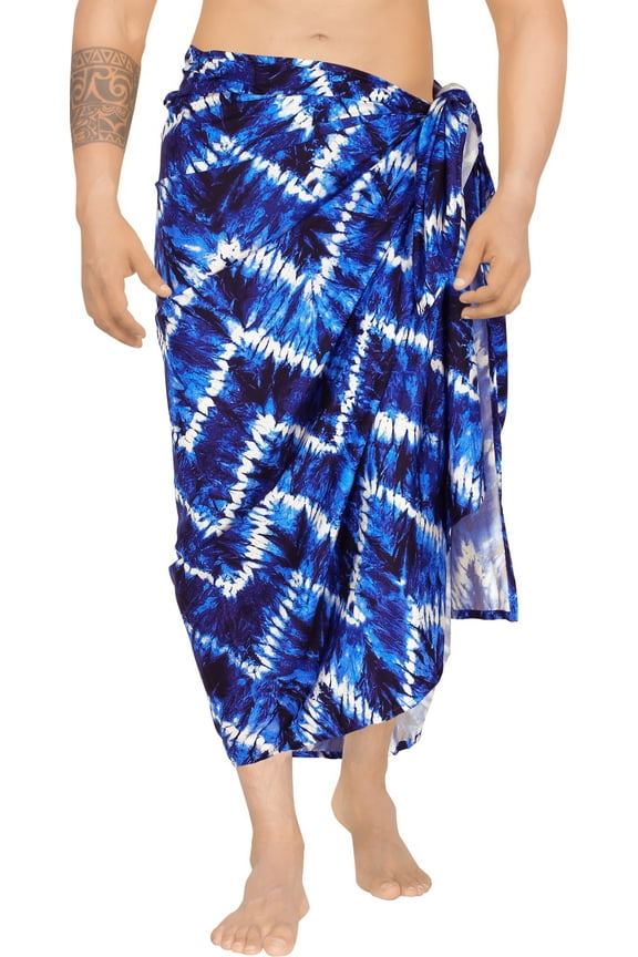 Men's Swim Bath Trunk Swimsuit Regular Surfing Swimwear Sarong Long Pareo Beach Wrap One Size Sapphire, Aztec Summer Vacation Aloha
