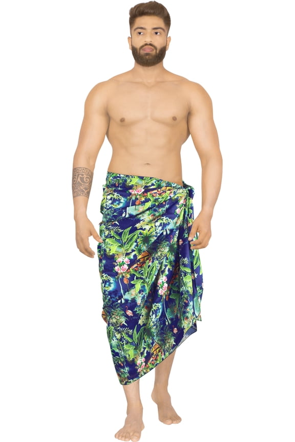 Men's Swim Bath Trunk Swimsuit Regular Surfing Swimwear Sarong Long Pareo Beach Wrap One Size Space, Landscape Summer Vacation Aloha