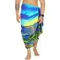 thumbnail image 1 of LA LEELA Men's Swim Bath Trunk Swimsuit Regular Surfing Swimwear Sarong Long Pareo Wrap One Size Cobalt, Beach Summer Vacation Party, 1 of 5