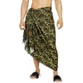 thumbnail image 1 of LA LEELA Men's Swimwear Beach Summer Pareo Long Sarong Wrap One Size Brown, Leaves Vacation Holiday Aloha, 1 of 4
