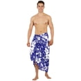 thumbnail image 1 of LA LEELA Men's Swimwear Beach Summer Pareo Long Sarong Wrap One Size Cobalt, Floral Vacation Holiday Party, 1 of 4