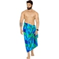 thumbnail image 1 of LA LEELA Men's Swimwear Beach Summer Pareo Long Sarong Wrap One Size Lapis, Leaves Vacation Holiday Aloha, 1 of 5