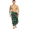 thumbnail image 1 of LA LEELA Men's Swimwear Beach Summer Pareo Long Sarong Wrap One Size Rainbow, Floral Vacation Holiday Party, 1 of 5