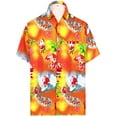 thumbnail image 1 of LA LEELA Mens Hawaiian Christmas Tree Shirts Short Sleeve Button Down Shirt Men's Shirts Beach Hawaii Shirts for Men Funny XL Santa Reindeer, Orange, 1 of 6