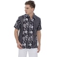 thumbnail image 1 of LA LEELA Mens Hawaiian Shirts Short Sleeve Button Down Shirt Men's Casual Vacation Tropical Beach Summer Party Shirts for Men Funny S Black Floral, 1 of 6