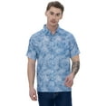 thumbnail image 1 of LA LEELA Mens Hawaiian Shirts Short Sleeve Button Down Shirt Men's Hawaii Boho Holiday Casual Summer Beach Shirts for Men Funny M Grey Leaves, 1 of 6