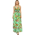 thumbnail image 1 of LA LEELA Women's Beach Summer A-Line Maxi Smocked Top Frill Dress Long Sleeveless Casual Tube Dresses for Women S-M Shamrock Green, Floral, 1 of 4