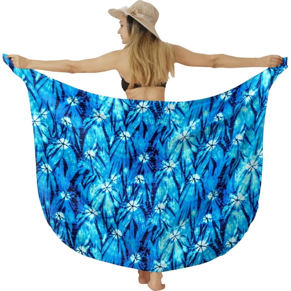 LA LEELA Women's Beachwear Sarong Bikini Skirt Swim Cover up Swimwear Summer Wraps Swimsuit Beach Wrap Coverups for Women One Size Sky, Stars