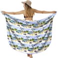 thumbnail image 1 of LA LEELA Women's Beachwear Summer Beach Bikini Wraps Sarong Wrap Skirt Swim Cover ups for Swimwear Coverups Women One Size Lapis, Palm Tree Beach, 1 of 4