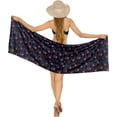 thumbnail image 1 of LA LEELA Women's Beachwear Summer Bikini Wraps Beach Wrap Coverups Sarong Skirt Bathing suit Swimsuit Swimwear Swim Cover up for Women One Size Cobalt, Floral, 1 of 5