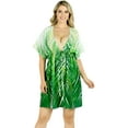 thumbnail image 1 of LA LEELA Women's Beachwear Summer Swim Beach Dress Cover ups for Swimwear Women Short Fall Swimsuit Coverups Tops XL-XXL Jade, Palm Leaves, 1 of 4