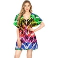 thumbnail image 1 of LA LEELA Women's Beachwear Summer Swim Beach Dress Cover ups for Swimwear Women Short Fall Swimsuit Coverups for Women Tops XL-XXL Multi, Aztec, 1 of 4