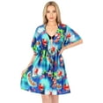 thumbnail image 1 of LA LEELA Women's Beachwear Swim Beach Dress Cover Ups for Christmas Bathing Suit Cover up Swimsuit Coverups for Women XL-XXL Xmas Wave, Santa Gifts, 1 of 5