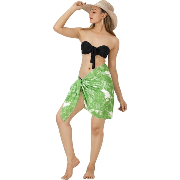 LA LEELA Women's Bikini Beach Swimwear Cover Ups Sarong One Size Forest, Floral