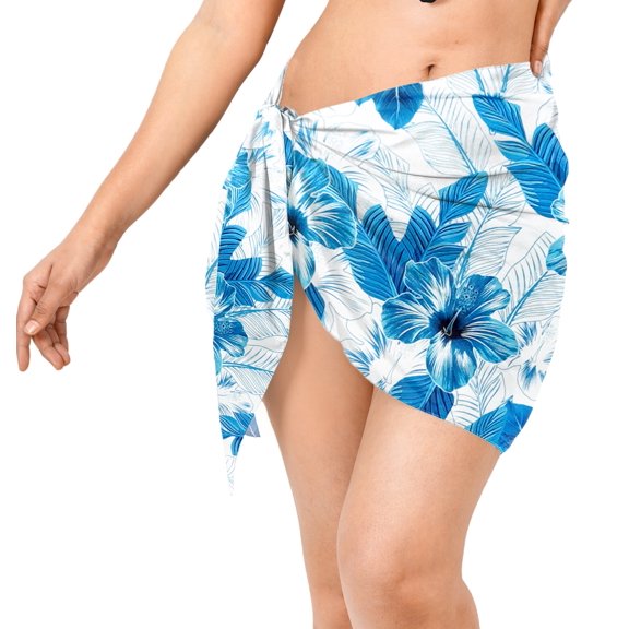 LA LEELA Women's Bikini Beach Swimwear Cover Ups Sarong One Size Lapis, Leaves