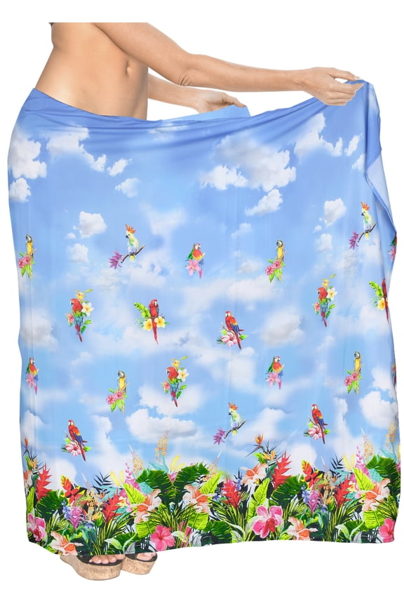 Women's Bikini Sarong Swimwear Cover up Skirt Bathing suit Summer Wraps Swimsuit Beach Wrap Coverups for Women One Size Sky_AD317