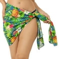 thumbnail image 1 of LA LEELA Women's Bikini Wraps Beach Wrap Sarong Swimwear Cover up Skirt Bathing suit Swimsuit Pareo for Women One Size Navy, Floral, 1 of 6