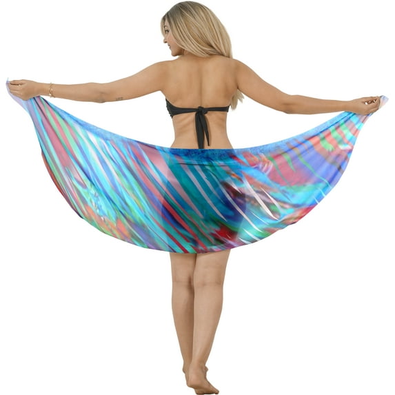 LA LEELA Women's Bikini Wraps Beach Wrap Swimwear Cover up Skirt Bathing suit Swimsuit Sarong Coverups for Women One Size Colorful, Leaves