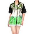 thumbnail image 1 of LA LEELA Women's Casual Beach Hawaiian Blouse Shirt Dressy Blouses Button Up Short Sleeve Dress Tops Tee Shirts T Shirts for Women L Tall Branch, Black, 1 of 7