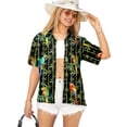 thumbnail image 1 of LA LEELA Women's Casual Beach Short Sleeve Blouse Shirt Blouses Button Down Dress Tops Tee Hawaiian Shirts for Women M Cockatoo, Green, 1 of 5