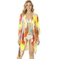 thumbnail image 1 of LA LEELA Women's Chiffon Summer Beach Bikini Cardigan Swimsuit Kimono Beachwear Duster L-XL Varicolor, Pineapple, 1 of 4