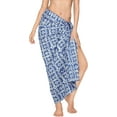 thumbnail image 1 of LA LEELA Women's High Waist Tie Sarongs Long Cover Ups One Size Royal, Stripes, 1 of 5
