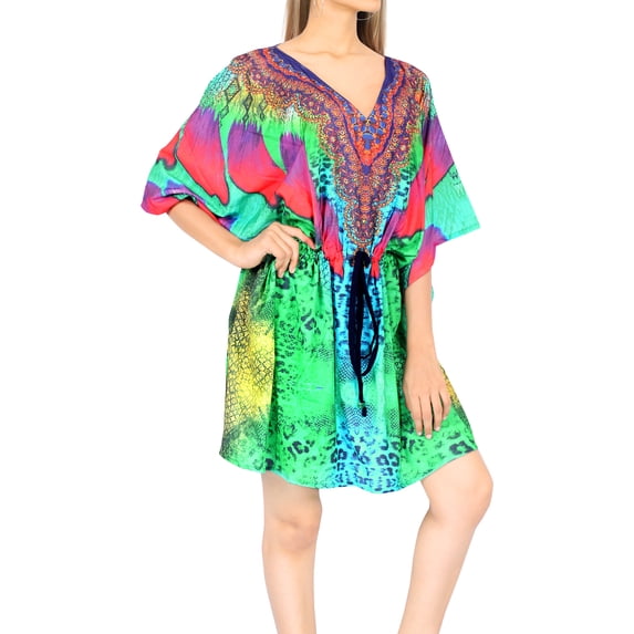 LA LEELA Women's Plus Size Fall Swimsuit Cover Ups 3X-4X Turqouise-AC952
