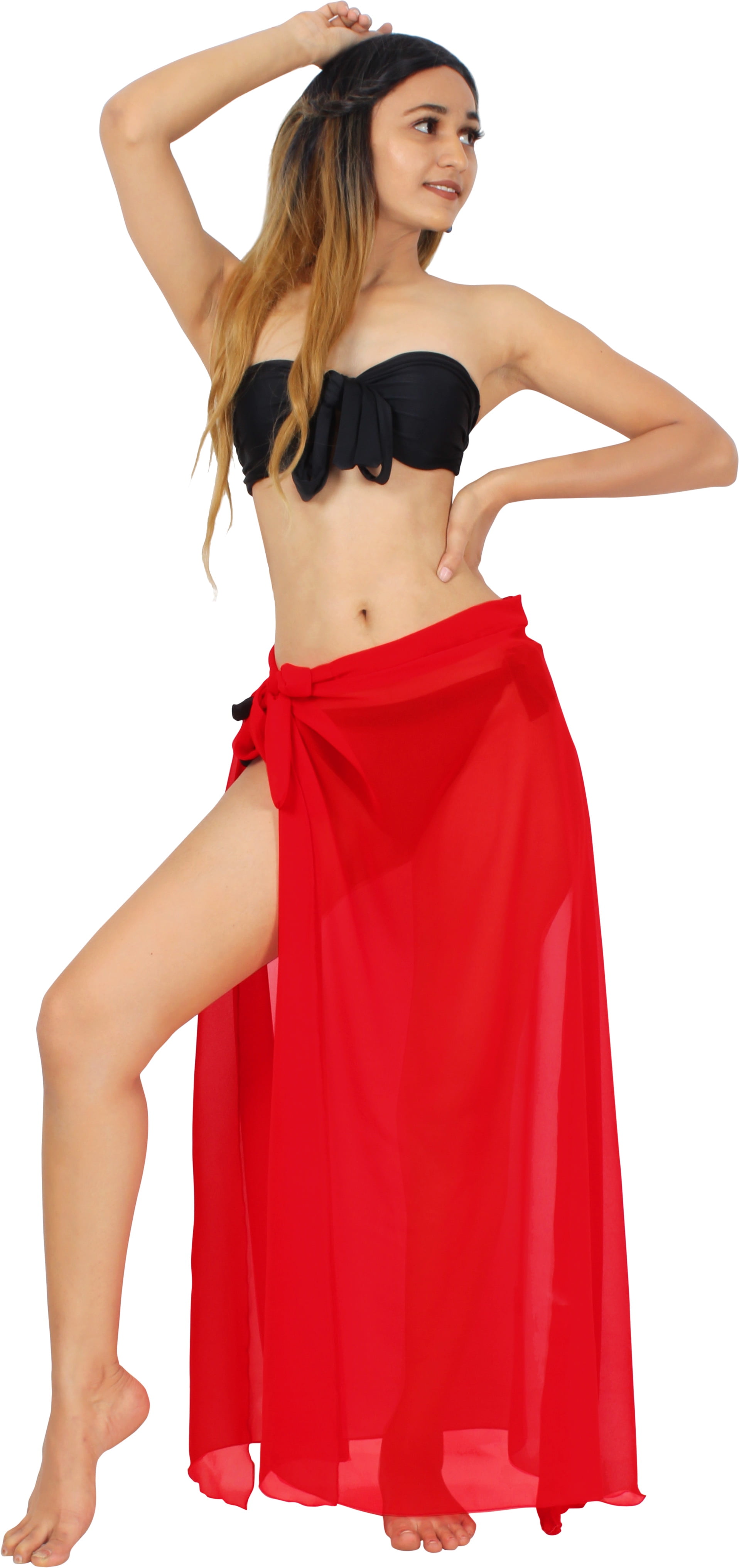 LA LEELA Women's Sarong Beach Cover Up - Hand Painted Rayon Wrap Skirt, Plus Size