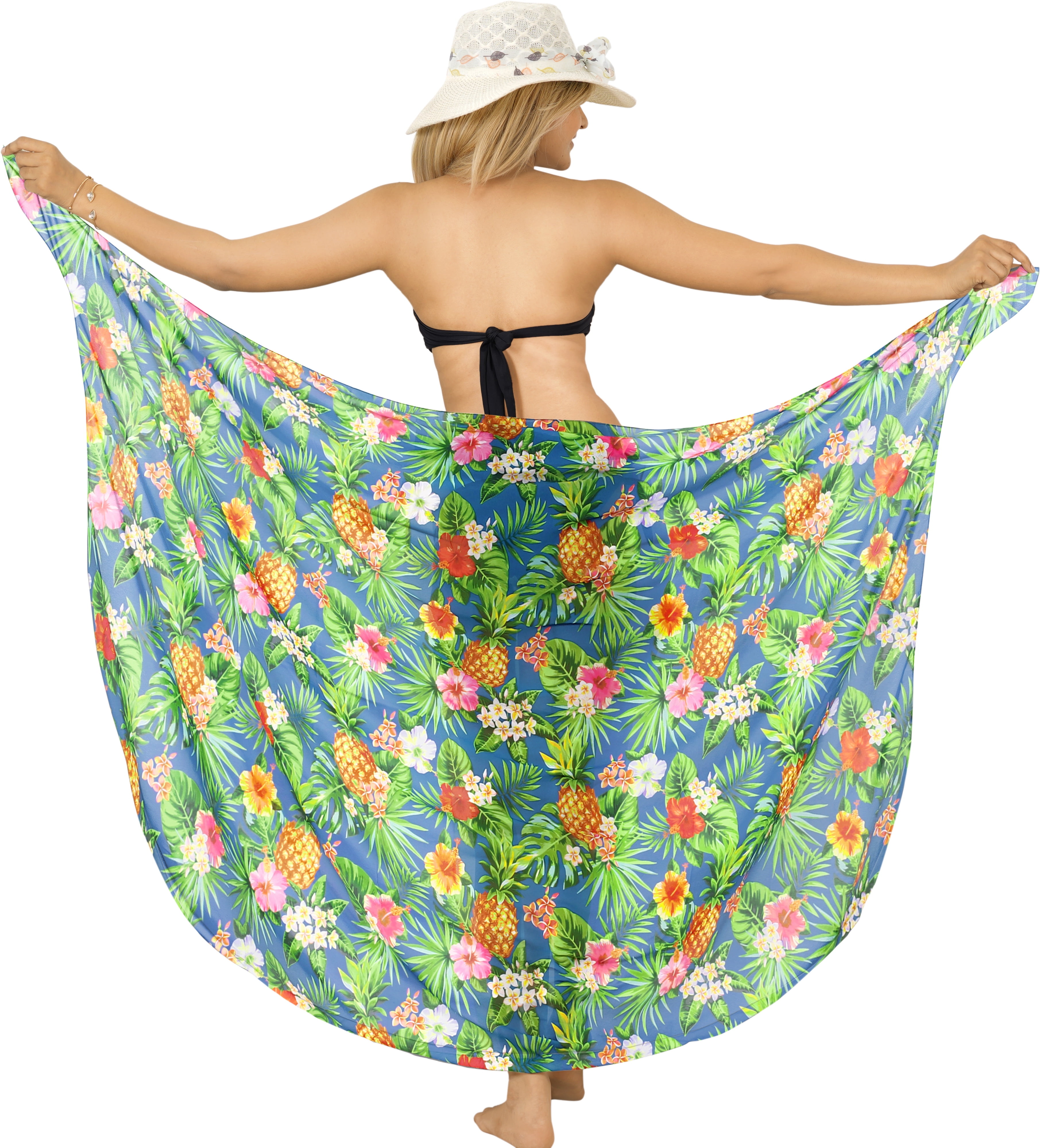 LA LEELA Women's Sheer Chiffon Bikini Wrap Bathing Suit Sarong Swimwear ...
