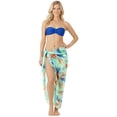 thumbnail image 1 of LA LEELA Women's Sheer Chiffon Bikini Wrap Bathing Suit Sarong Swimwear Cover ups Beach Wraps for Women Pareo One Size Varicolored, Leaves, 1 of 5
