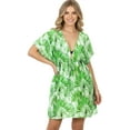thumbnail image 1 of LA LEELA Women's Short Fall Swimsuit Cover ups Tops XL-XXL Pear, Leaves, 1 of 4