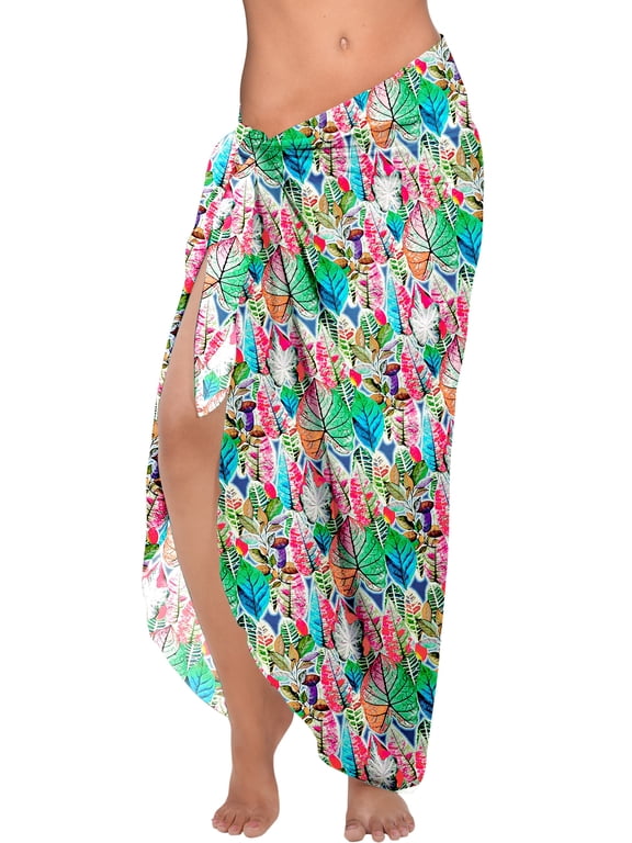 Women's Skirt Cover up Cover-up Bikini Sarong Coverups Beach Wraps Summer Long Pareos Vacation Beachwear for Women One Size Rainbow, Leaves