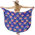 thumbnail image 1 of LA LEELA Women's Summer Beachwear Sarong Coverups Swimsuit Wrap Skirt Swim Cover up Bikini Beach Wraps for Women One Size Allover Hibiscus, Royal Blue, 1 of 4
