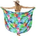 thumbnail image 1 of LA LEELA Women's Summer Beachwear Sarong Pareo Wrap Skirt Swimsuit Swim Cover up Bikini Beach Wraps Coverups for Women One Size Tropical Leafs, Blue, 1 of 4