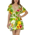 thumbnail image 1 of LA LEELA Women's Swimsuit Coverups Summer Cover ups for Swimwear Women Beach for Bathing Suit Bikini Dress Beachwear Cover up for Women M-L White, Floral, 1 of 5